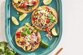 Charred Vegetable & Bean Tostadas with Lime Crema