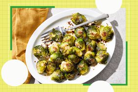 a recipe photo of the Crispy Smashed Brussels Sprouts with Balsamic & Parmesan