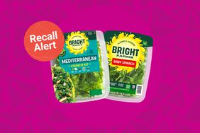 a photo of the Bright Farms salad kits that are part of the recall with the "recall alert" badge